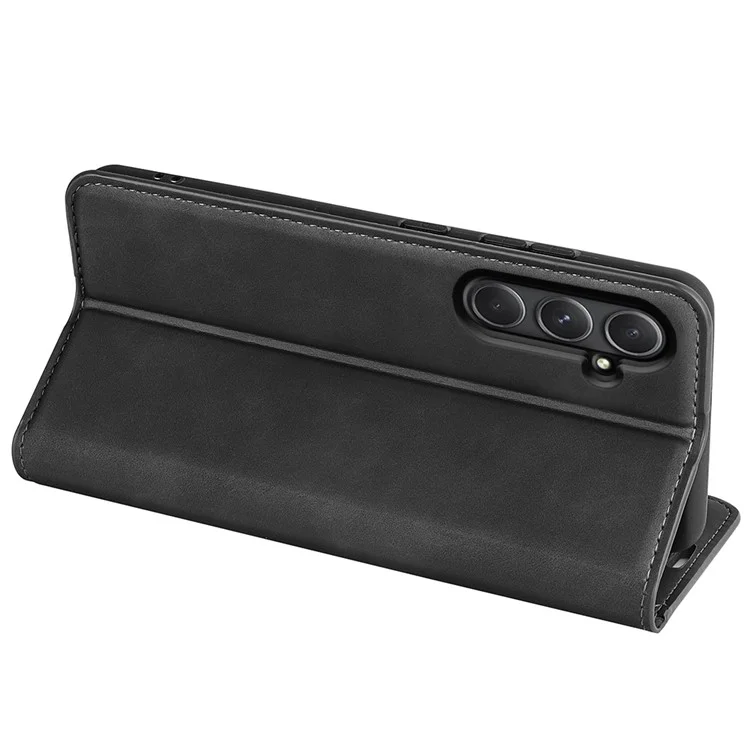 Pour Samsung Galaxy A55 5G Étui de téléphone Étui de pochette en cuir Flip Cover Absorption magnétique - Noir