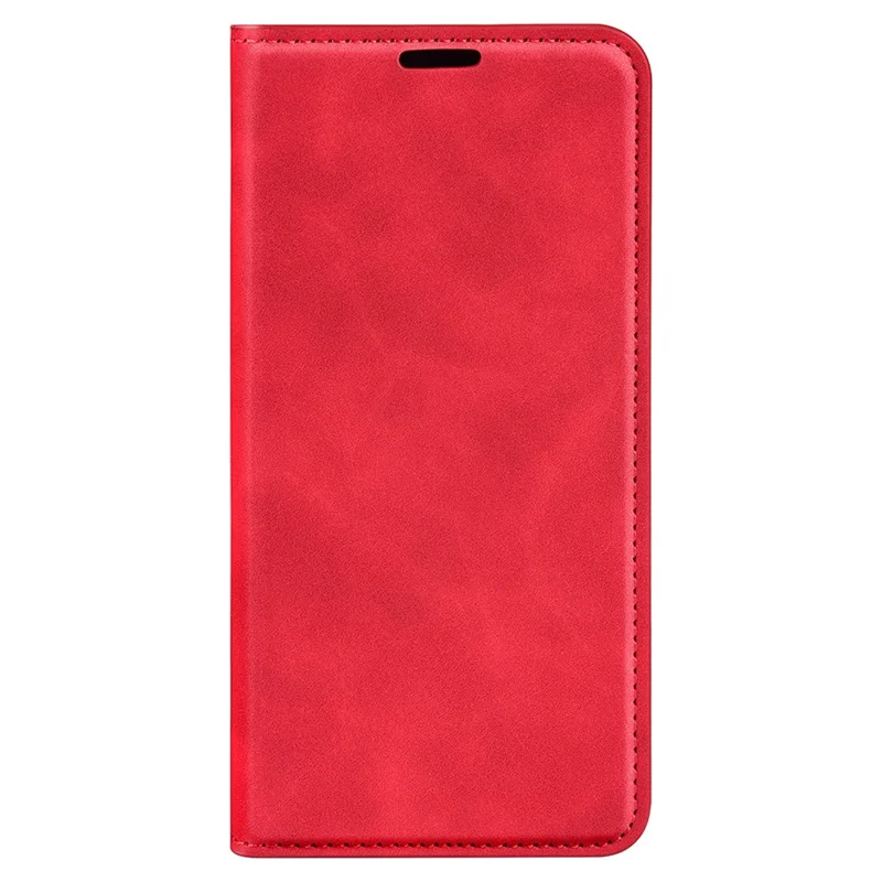 For Samsung Galaxy A55 5G Phone Case Leather Folio Flip Cover Magnetic Absorption - Red