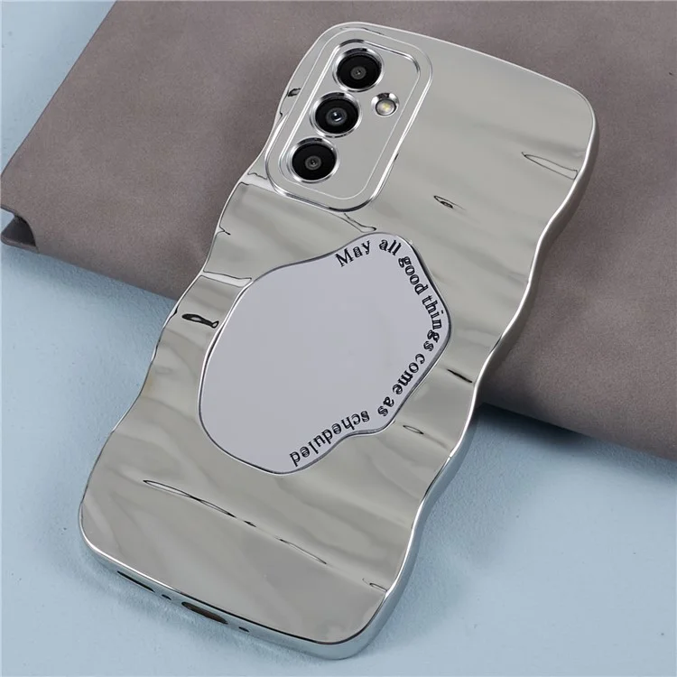 HYT Series For Samsung Galaxy A54 5G Electroplated TPU Case Camera Protection Phone Cover with Mirror - Silver