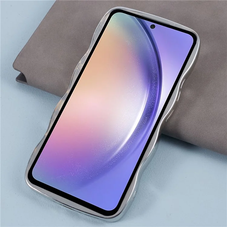 HYT Series For Samsung Galaxy A54 5G Electroplated TPU Case Camera Protection Phone Cover with Mirror - Silver