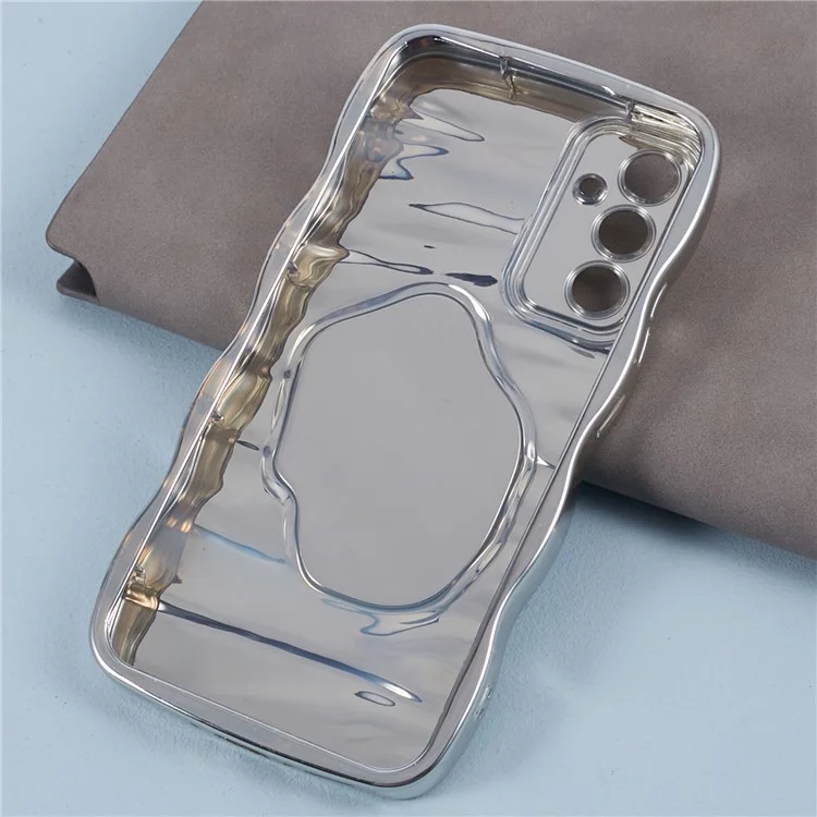 HYT Series For Samsung Galaxy A54 5G Electroplated TPU Case Camera Protection Phone Cover with Mirror - Silver