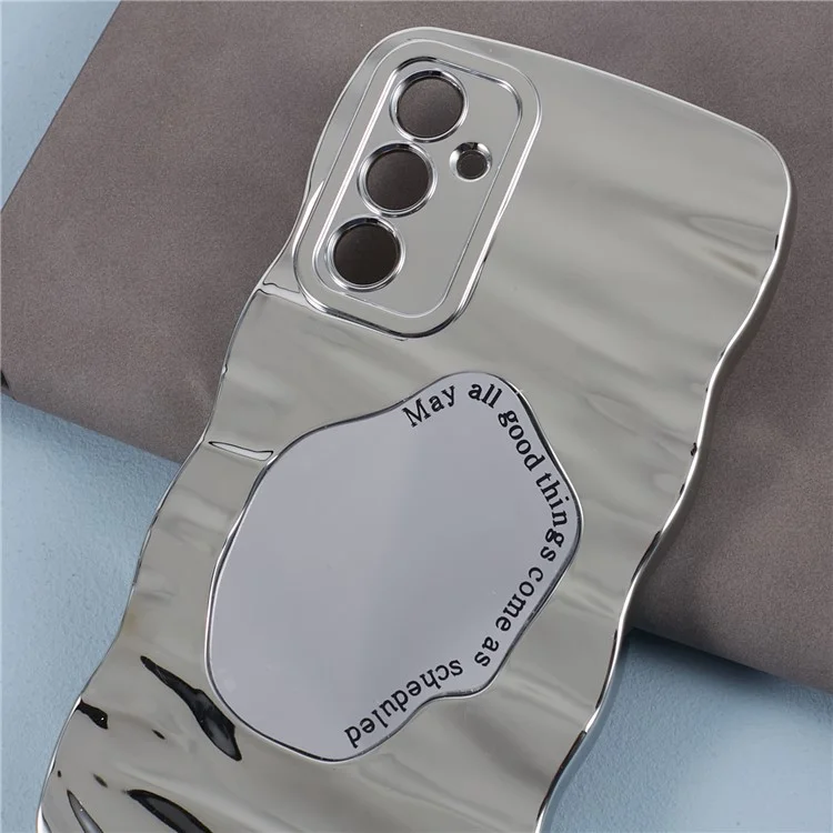 HYT Series For Samsung Galaxy A54 5G Electroplated TPU Case Camera Protection Phone Cover with Mirror - Silver