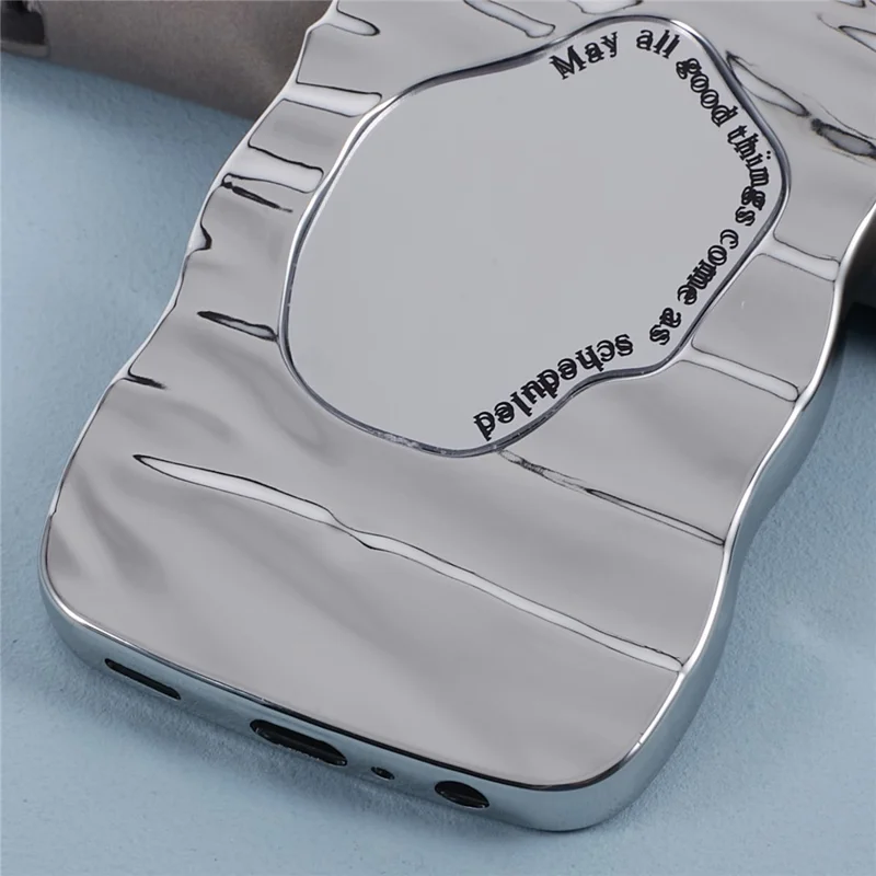 HYT Series For Samsung Galaxy A23 4G / 5G (Global Version) Mirror Case Wave Edge Electroplated Phone Cover - Silver