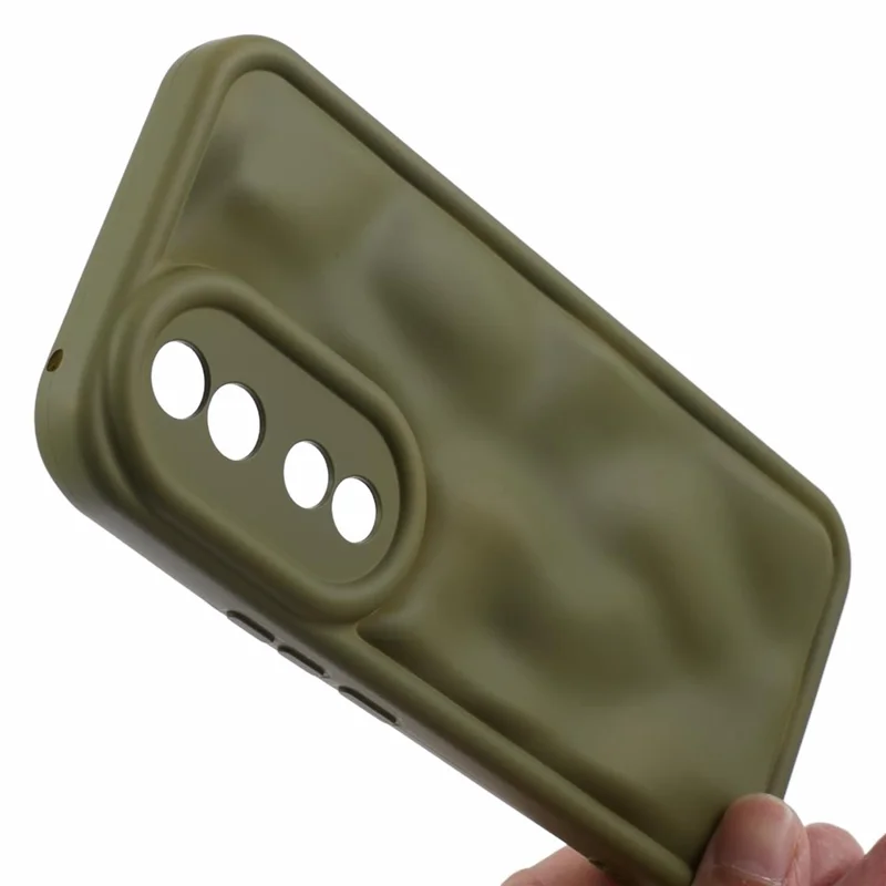 WD Series For Honor 90 Case Rubberized Concave Convex Shape Scratch-proof Back Shell - Avocado Green