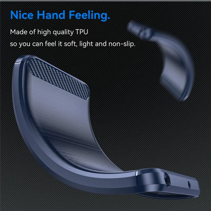 For OnePlus 12 5G Case Anti-Dust Carbon Fiber Texture TPU Phone Cover - Blue