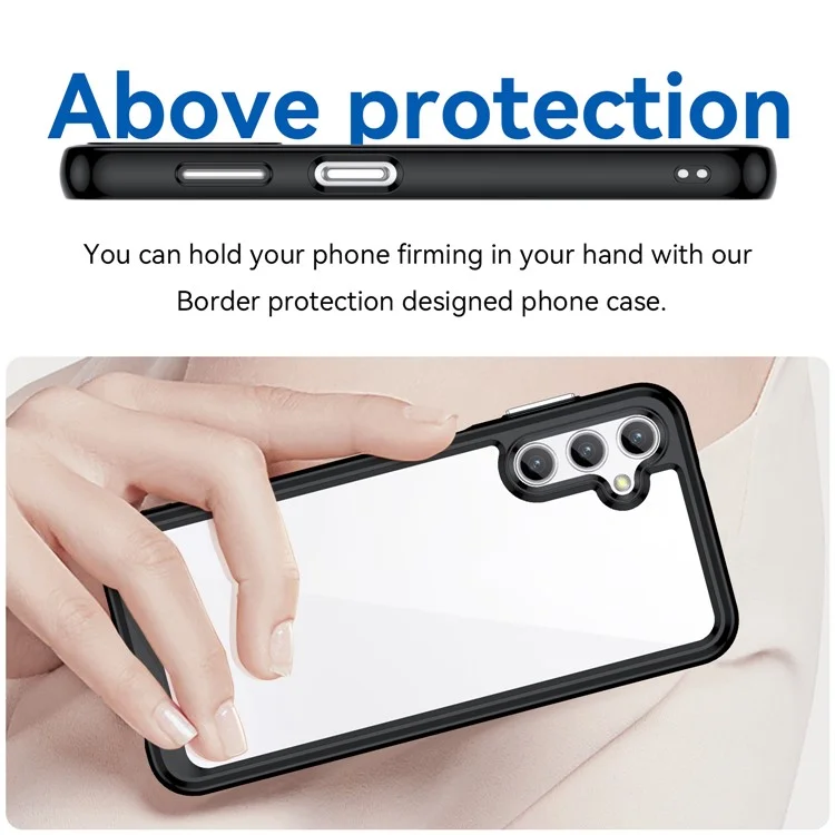 Funda para Samsung Galaxy M44 5G Colorful Frame TPU + Acrílico Resistente a Golpes Cubierta Trasera del Teléfono - Negro