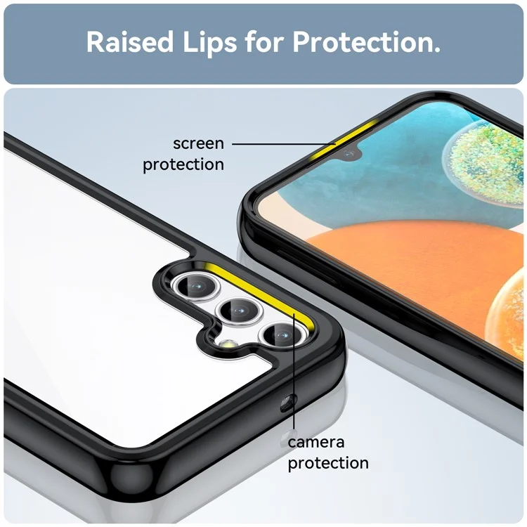 Funda para Samsung Galaxy M44 5G Colorful Frame TPU + Acrílico Resistente a Golpes Cubierta Trasera del Teléfono - Negro