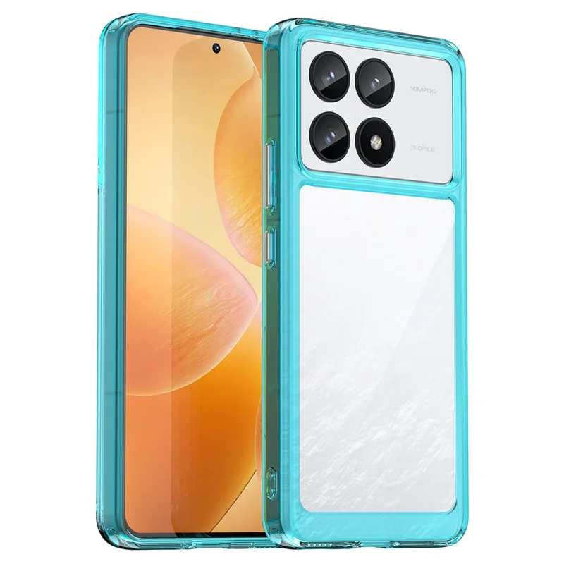 For Xiaomi Poco F6 Pro 5G / Redmi K70 5G / K70 Pro 5G Case TPU + Acrylic Drop-Resistant Phone Shell - Transparent Blue