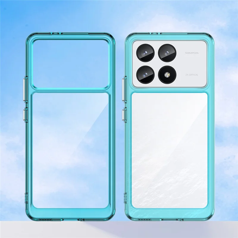 For Xiaomi Poco F6 Pro 5G / Redmi K70 5G / K70 Pro 5G Case TPU + Acrylic Drop-Resistant Phone Shell - Transparent Blue