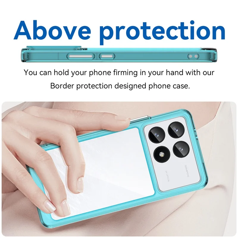 For Xiaomi Poco F6 Pro 5G / Redmi K70 5G / K70 Pro 5G Case TPU + Acrylic Drop-Resistant Phone Shell - Transparent Blue