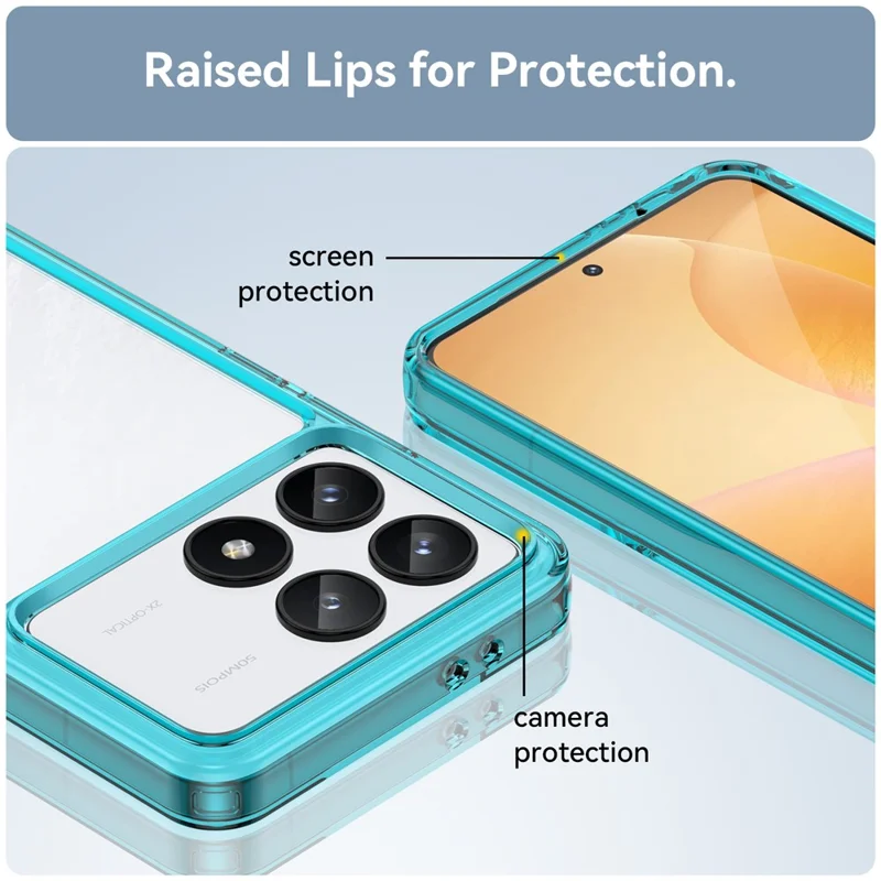 For Xiaomi Poco F6 Pro 5G / Redmi K70 5G / K70 Pro 5G Case TPU + Acrylic Drop-Resistant Phone Shell - Transparent Blue