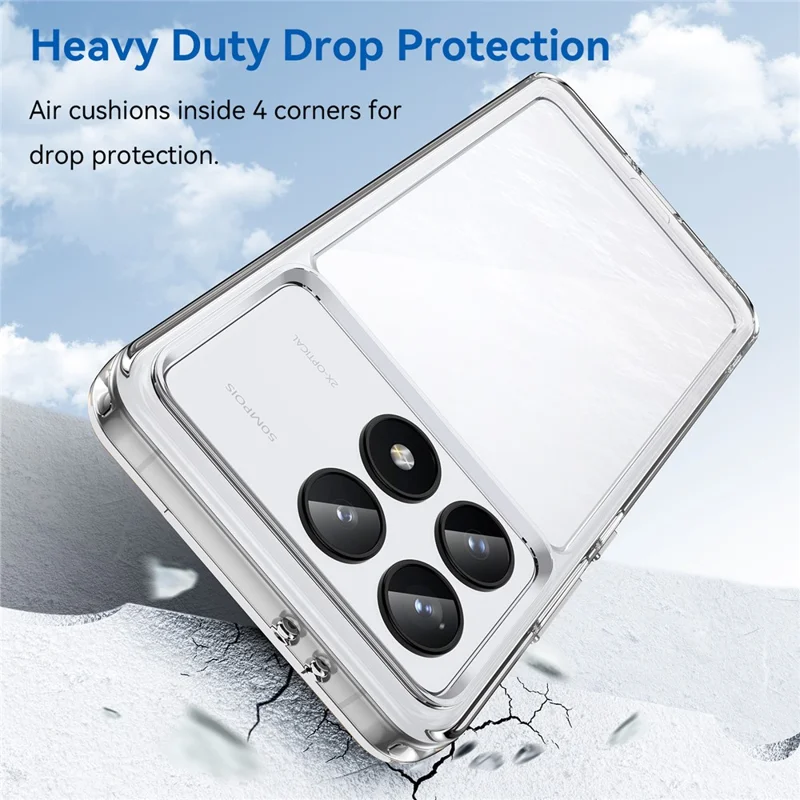 For Xiaomi Poco F6 Pro 5G / Redmi K70 5G / K70 Pro 5G Case TPU + Acrylic Drop-Resistant Phone Shell - Transparent