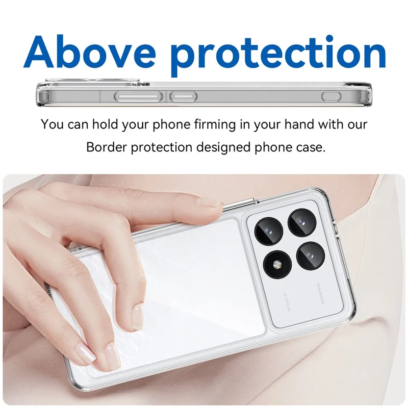 For Xiaomi Poco F6 Pro 5G / Redmi K70 5G / K70 Pro 5G Case TPU + Acrylic Drop-Resistant Phone Shell - Transparent