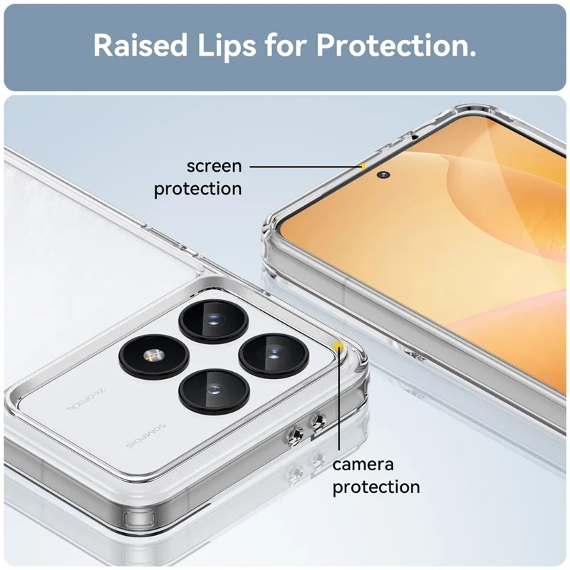 For Xiaomi Poco F6 Pro 5G / Redmi K70 5G / K70 Pro 5G Case TPU + Acrylic Drop-Resistant Phone Shell - Transparent