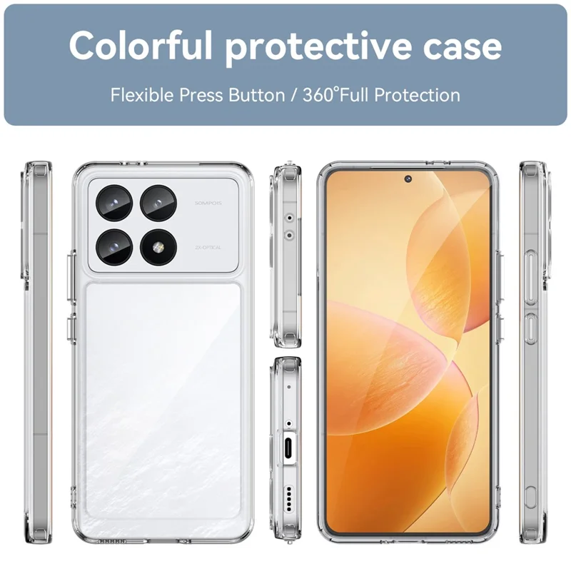 For Xiaomi Poco F6 Pro 5G / Redmi K70 5G / K70 Pro 5G Case TPU + Acrylic Drop-Resistant Phone Shell - Transparent