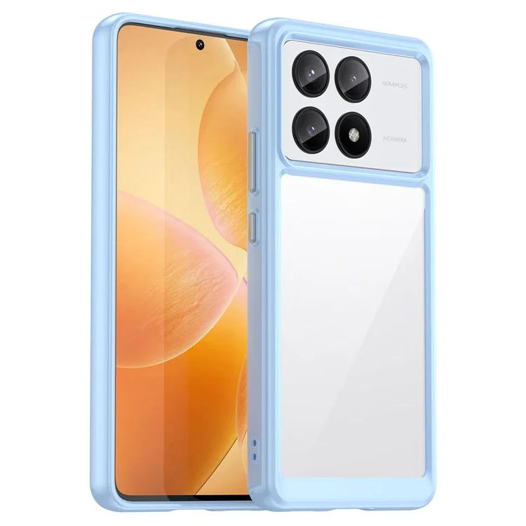 Para Xiaomi Redmi K70E 5G / Poco X6 Pro 5G Capa Absorvente de Choque TPU+Acrílico Capa Protetora Traseira - Azul