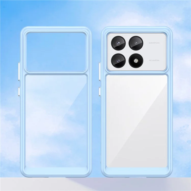 Para Xiaomi Redmi K70E 5G / Poco X6 Pro 5G Capa Absorvente de Choque TPU+Acrílico Capa Protetora Traseira - Azul