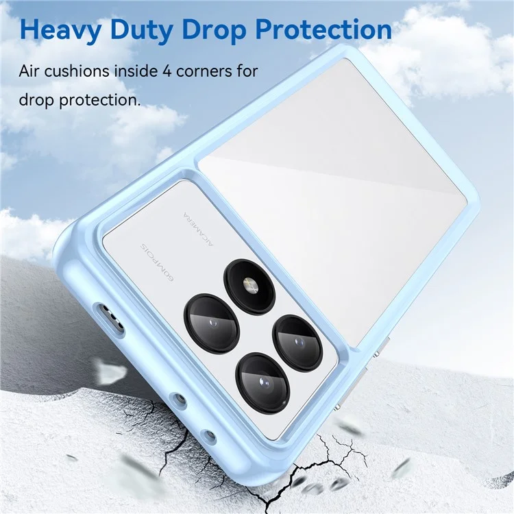 Para Xiaomi Redmi K70E 5G / Poco X6 Pro 5G Capa Absorvente de Choque TPU+Acrílico Capa Protetora Traseira - Azul