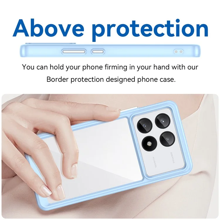 Para Xiaomi Redmi K70E 5G / Poco X6 Pro 5G Capa Absorvente de Choque TPU+Acrílico Capa Protetora Traseira - Azul