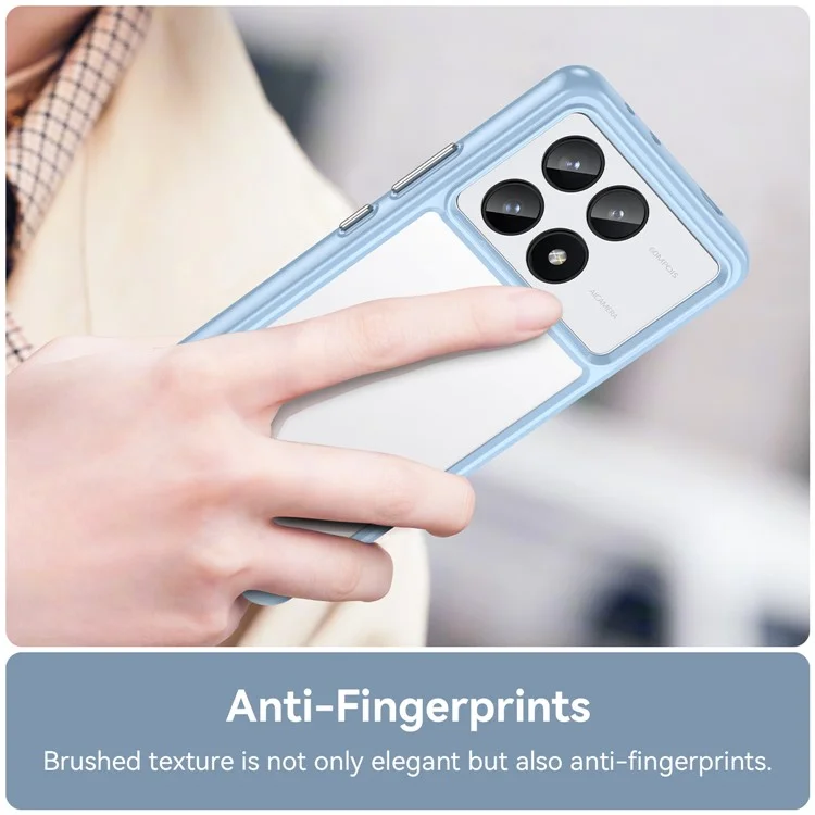 Para Xiaomi Redmi K70E 5G / Poco X6 Pro 5G Capa Absorvente de Choque TPU+Acrílico Capa Protetora Traseira - Azul