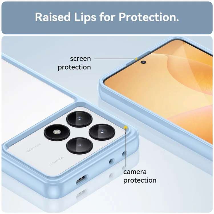Para Xiaomi Redmi K70E 5G / Poco X6 Pro 5G Capa Absorvente de Choque TPU+Acrílico Capa Protetora Traseira - Azul