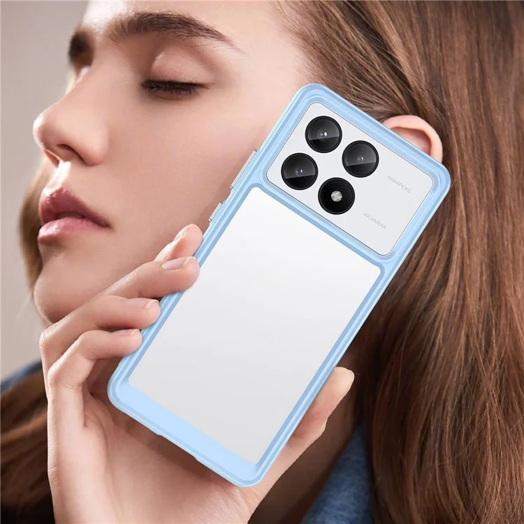 Para Xiaomi Redmi K70E 5G / Poco X6 Pro 5G Capa Absorvente de Choque TPU+Acrílico Capa Protetora Traseira - Azul