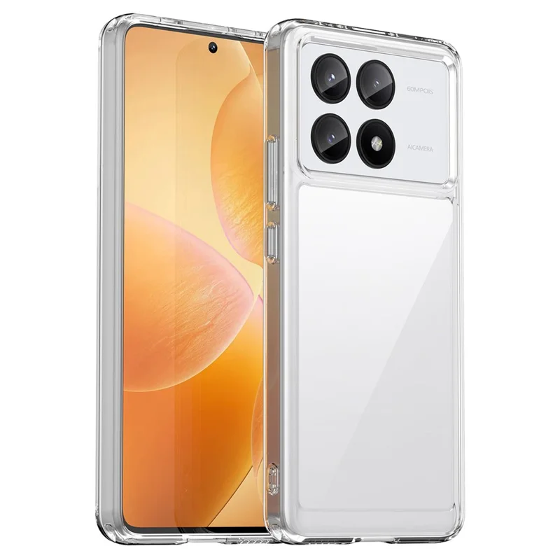 For Xiaomi Redmi K70E 5G / Poco X6 Pro 5G Case Shock Absorbing TPU+Acrylic Protective Back Shell - Transparent