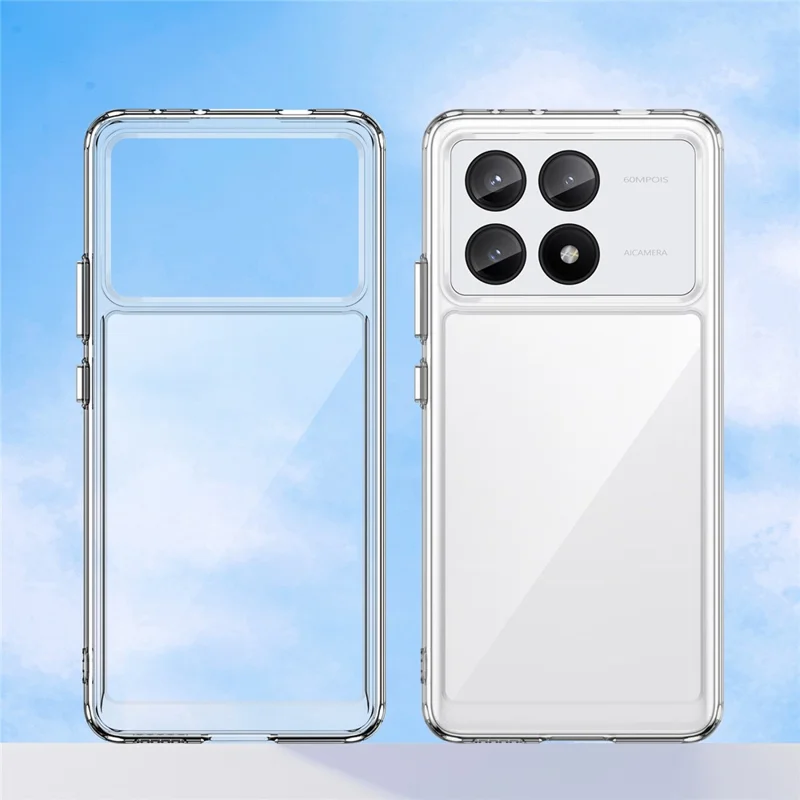 For Xiaomi Redmi K70E 5G / Poco X6 Pro 5G Case Shock Absorbing TPU+Acrylic Protective Back Shell - Transparent