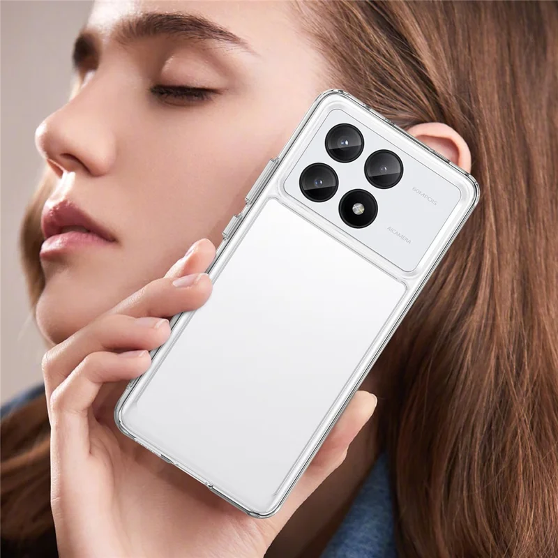 For Xiaomi Redmi K70E 5G / Poco X6 Pro 5G Case Shock Absorbing TPU+Acrylic Protective Back Shell - Transparent