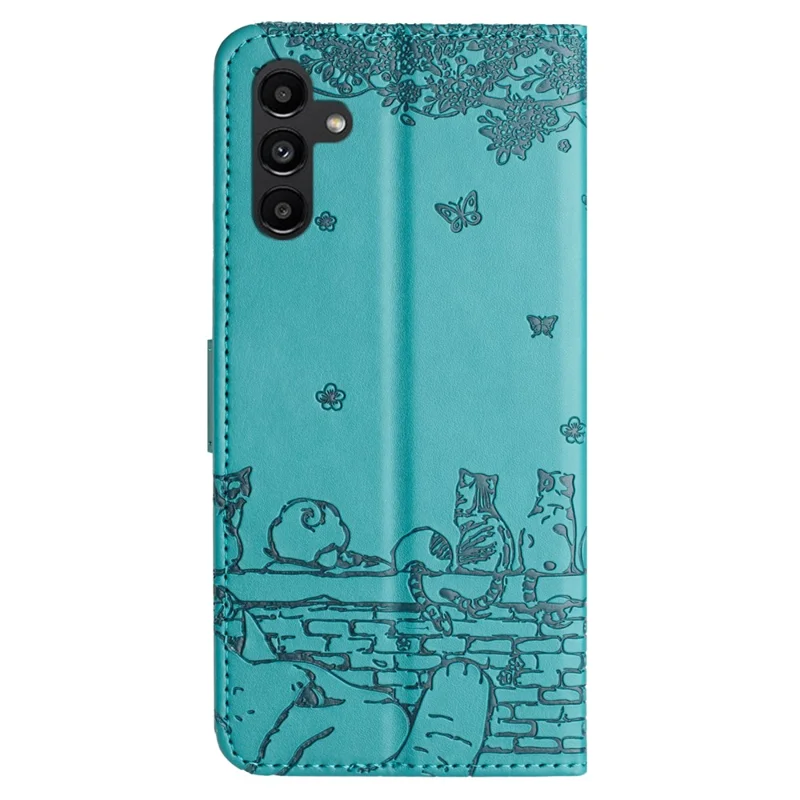 For Samsung Galaxy A35 5G Wallet Case Cell Phone Leather Flip Cover with Strap - Blue