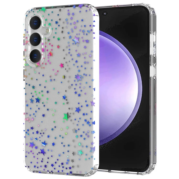 Para Samsung Galaxy S23 FE Case Stylish Laser Pattern PC + TPU Phone Cover - Star