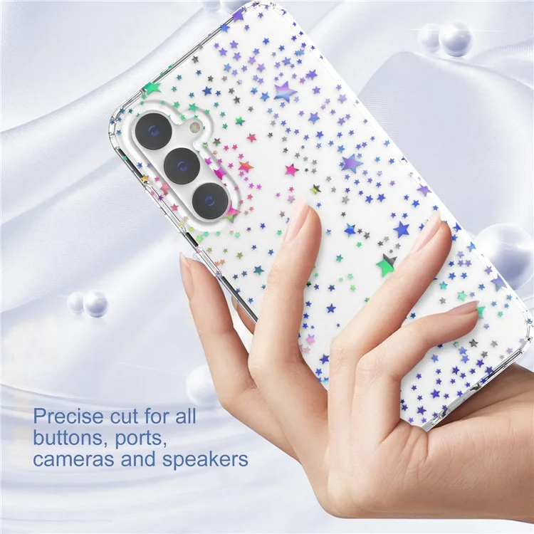 Para Samsung Galaxy S23 FE Case Stylish Laser Pattern PC + TPU Phone Cover - Star