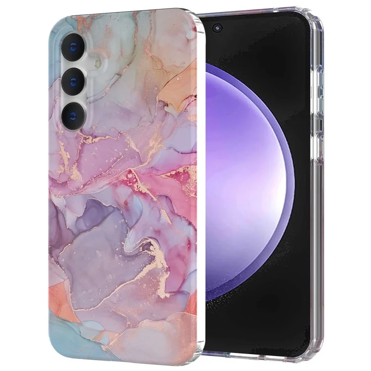 Para Samsung Galaxy S23 FE Case GW18 PC+TPU Shell Marble Pattern IMD Phone Cover - Style D