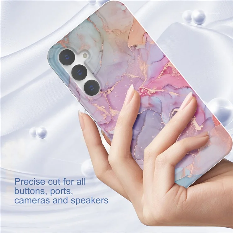 Para Samsung Galaxy S23 FE Case GW18 PC+TPU Shell Marble Pattern IMD Phone Cover - Style D