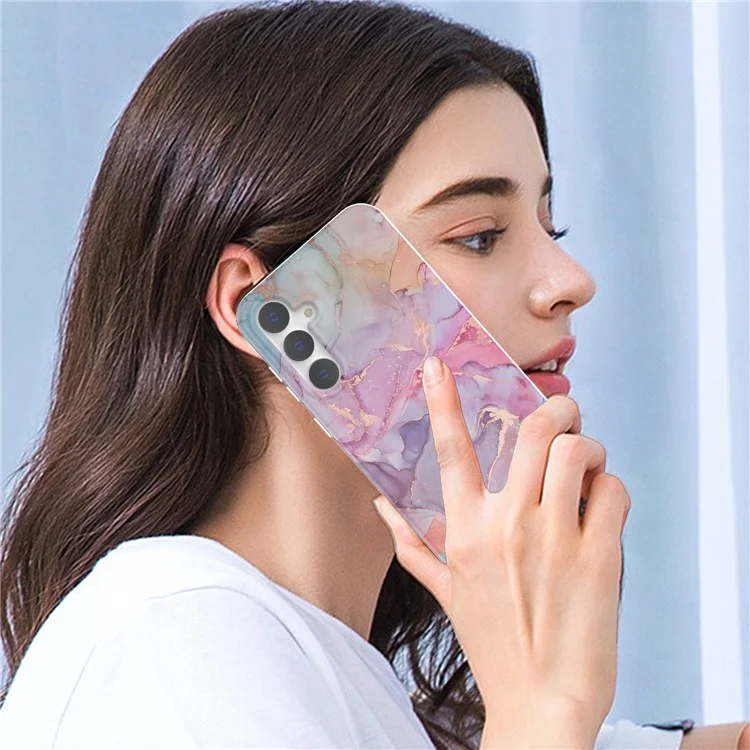 Para Samsung Galaxy S23 FE Case GW18 PC+TPU Shell Marble Pattern IMD Phone Cover - Style D