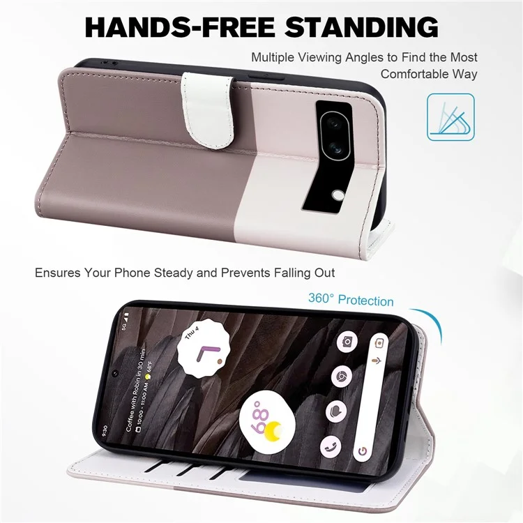 Cartoon Pet Series para Google Pixel 7a Funda protectora contra golpes Funda de teléfono tipo billetera - Bean Pink