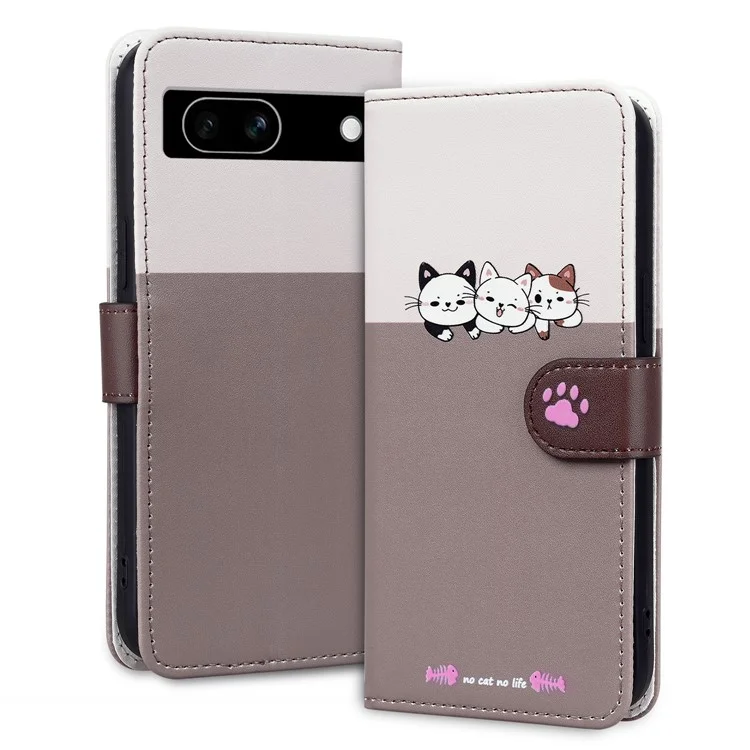 Cartoon Pet Series para Google Pixel 7a Funda protectora contra golpes Funda de teléfono tipo billetera - Bean Pink