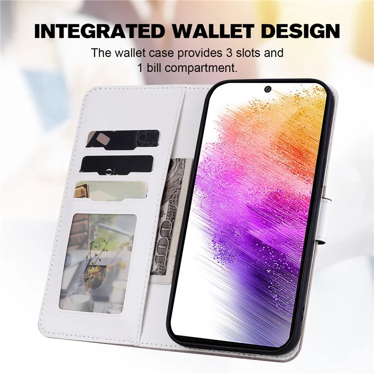 Cartoon Pet Series for Samsung Galaxy A73 5G Wallet Phone Case Leather Flip Cover - Bean Pink