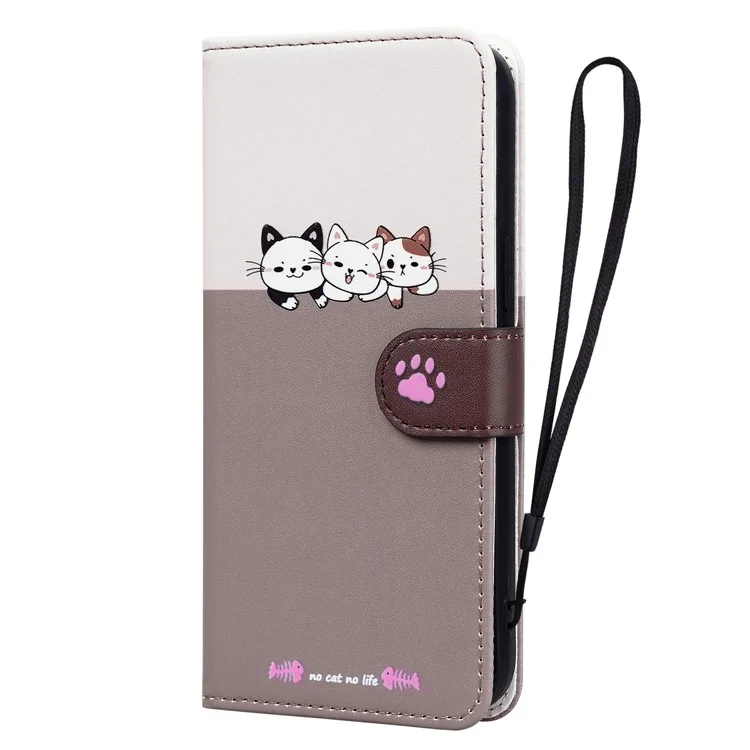 Cartoon Pet Series for Samsung Galaxy A73 5G Wallet Phone Case Leather Flip Cover - Bean Pink