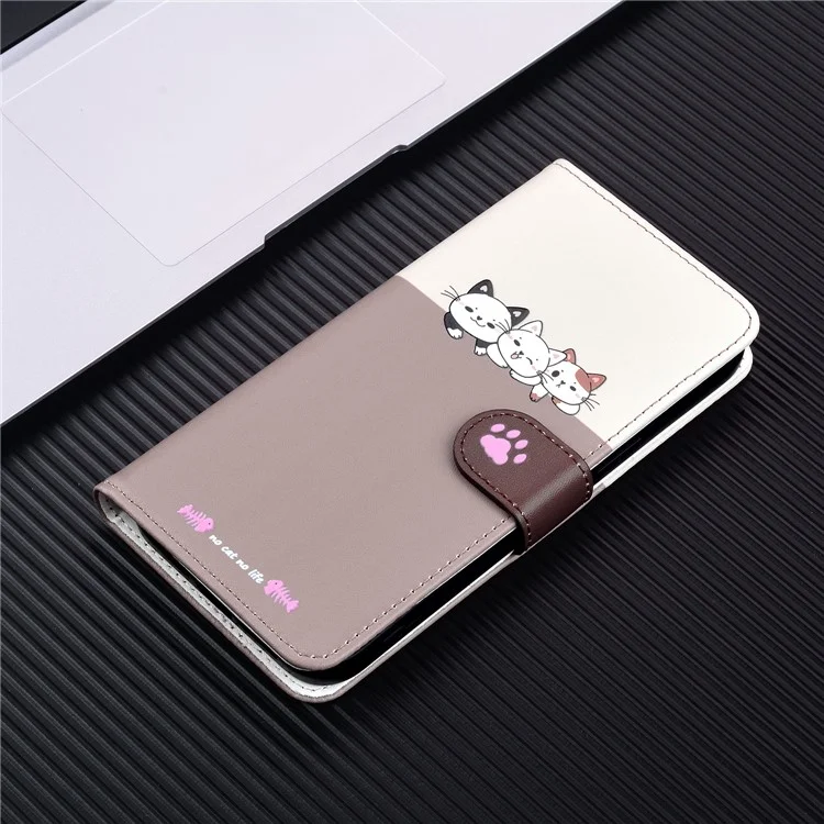 Cartoon Pet Series for Samsung Galaxy A73 5G Wallet Phone Case Leather Flip Cover - Bean Pink