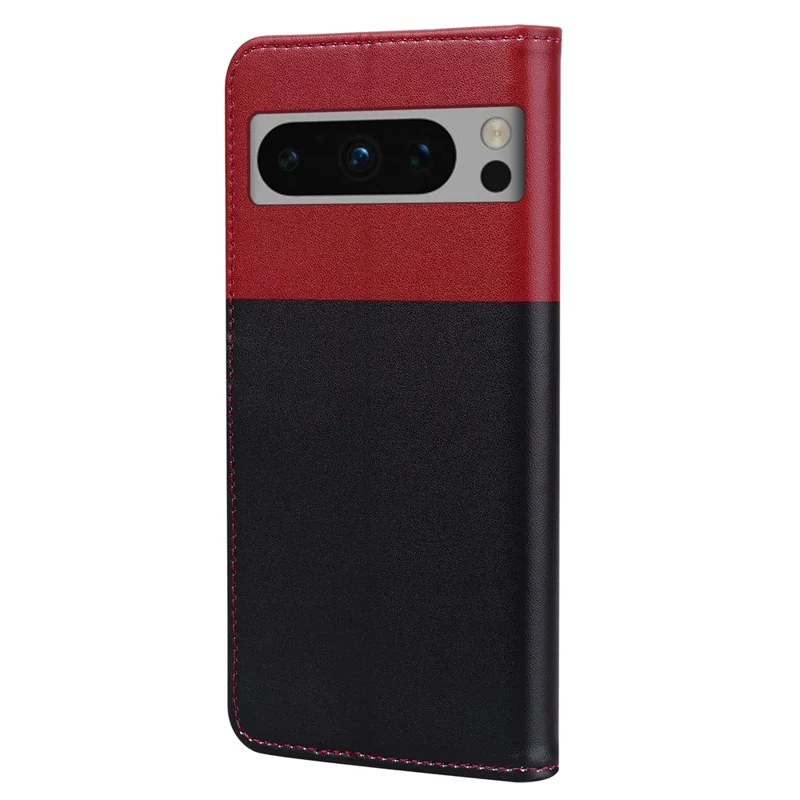 För Google Pixel 8 Pro Skokrämd Läderflikhölje - Svart