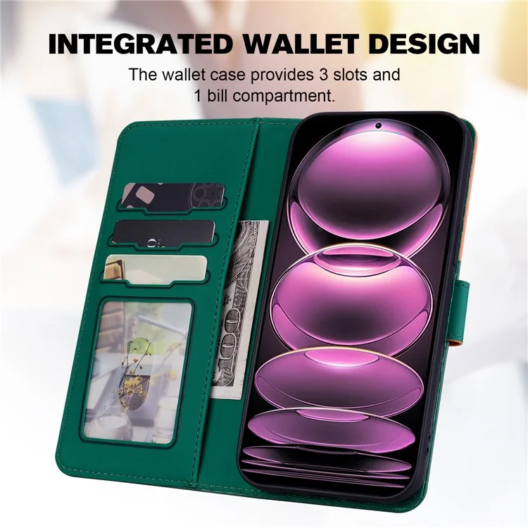 For Xiaomi Poco X5 Pro 5G / Note 12 Pro Speed 5G / Note 12 Pro 5G Phone Case Leather Flip Cover - Blackish Green