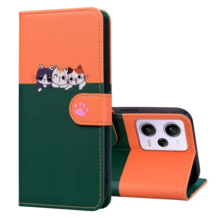 For Xiaomi Poco X5 Pro 5G / Note 12 Pro Speed 5G / Note 12 Pro 5G Phone Case Leather Flip Cover - Blackish Green