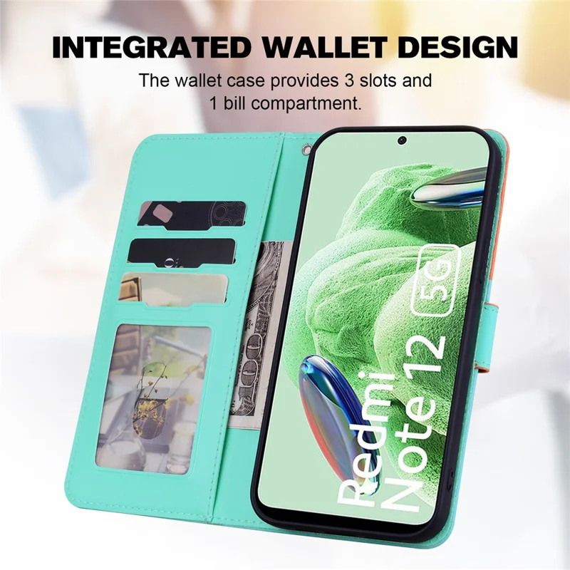 Pour Xiaomi Redmi Note 12 5G (Inde) / Note 12 5G (Chine) / Note 12 5G (Global) / Poco X5 5G Étui en cuir - Bleu ciel