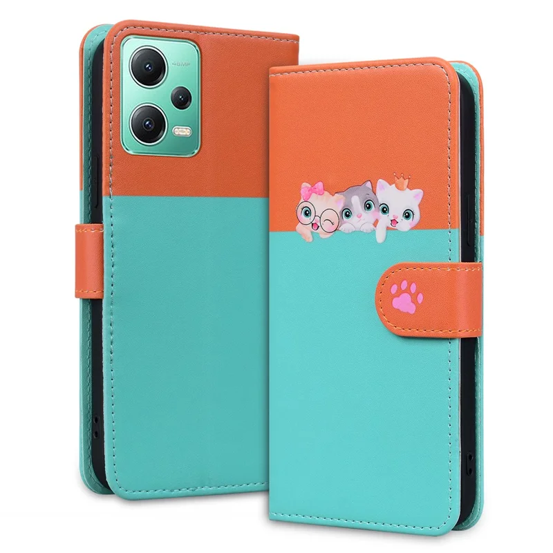Pour Xiaomi Redmi Note 12 5G (Inde) / Note 12 5G (Chine) / Note 12 5G (Global) / Poco X5 5G Étui en cuir - Bleu ciel