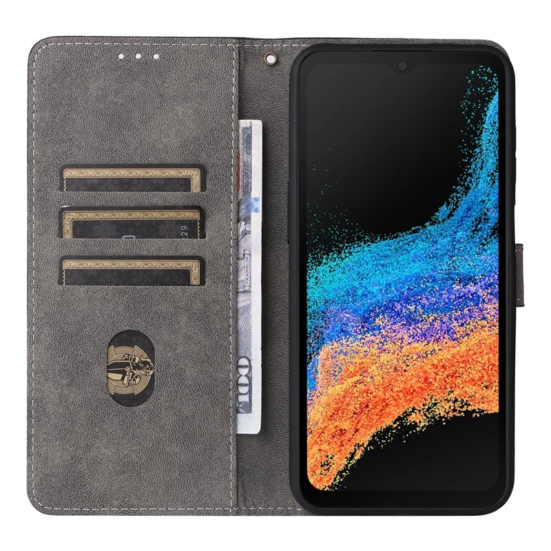 For Samsung Galaxy Xcover6 Pro 5G Phone Case Leather Cover RFID Blocking Wallet - Black