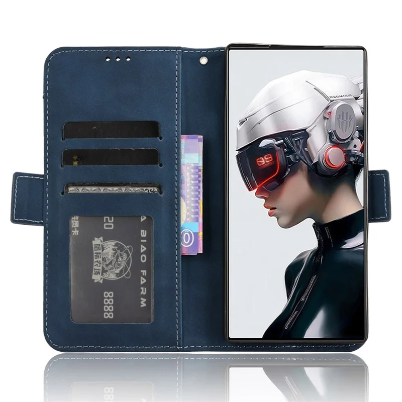 For ZTE nubia Red Magic 9 Pro 5G / 9 Pro+ 5G Wallet Phone Case Card Slots Leather Cover - Blue