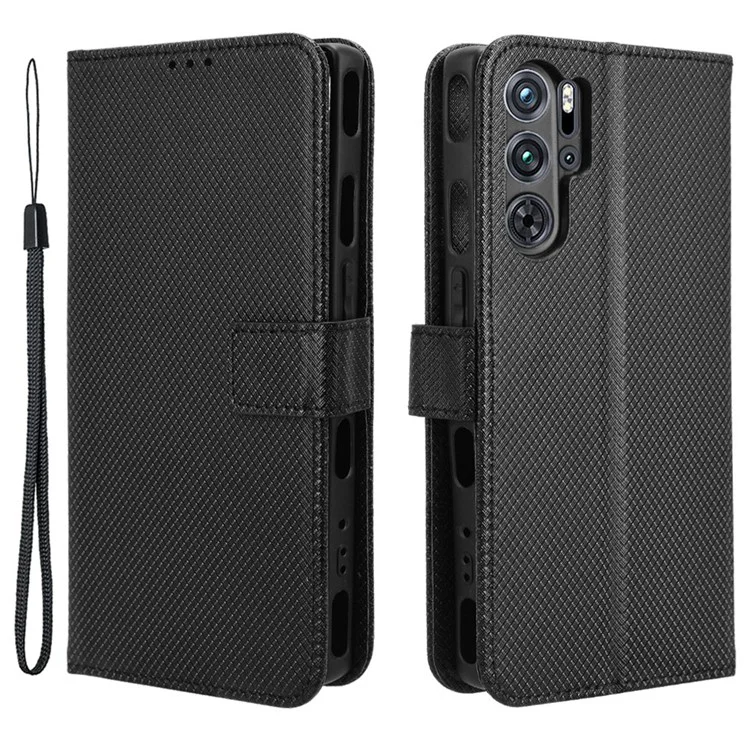 Per ZTE nubia Red Magic 9 Pro 5G / 9 Pro+ 5G Custodia per telefono in pelle con portafoglio e supporto - Nero