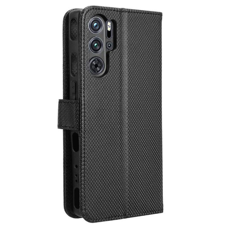 Per ZTE nubia Red Magic 9 Pro 5G / 9 Pro+ 5G Custodia per telefono in pelle con portafoglio e supporto - Nero