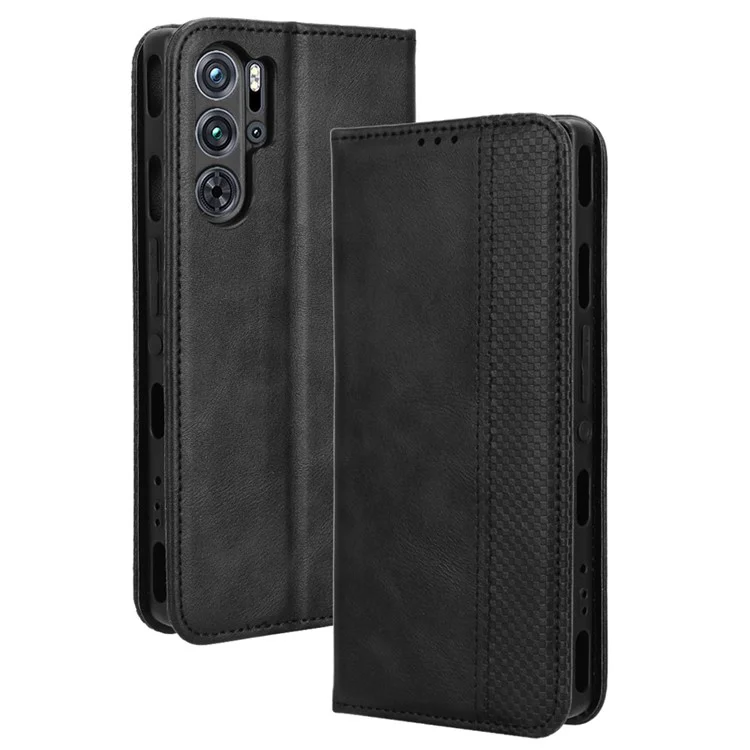 For ZTE nubia Red Magic 9 Pro 5G / 9 Pro+ 5G Leather Case Magnetic Flip Wallet Cover - Black